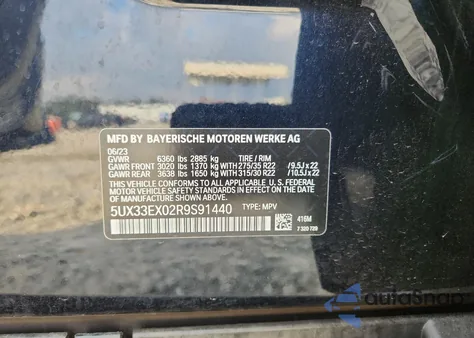 2024 BMW X6 xDrive40I z USA, uszkodzony, nr VIN 5UX33EX02R9S91440